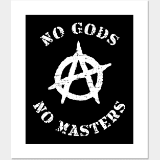 no gods no masters anarchy symbol Posters and Art